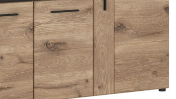 Sideboard Wojcik aus Holz in Eiche Hell Wohnprogramm Grano - Sideboard Viking Eiche & Kosmos Grau - ca. 185 x 86 cm