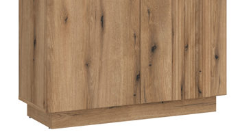 Kommode Wojcik aus Holz in Eiche Hell Garderobenprogramm Delamar - Kommode Coast Evoke Eiche & Schwarz - ca. 88 x 93 cm