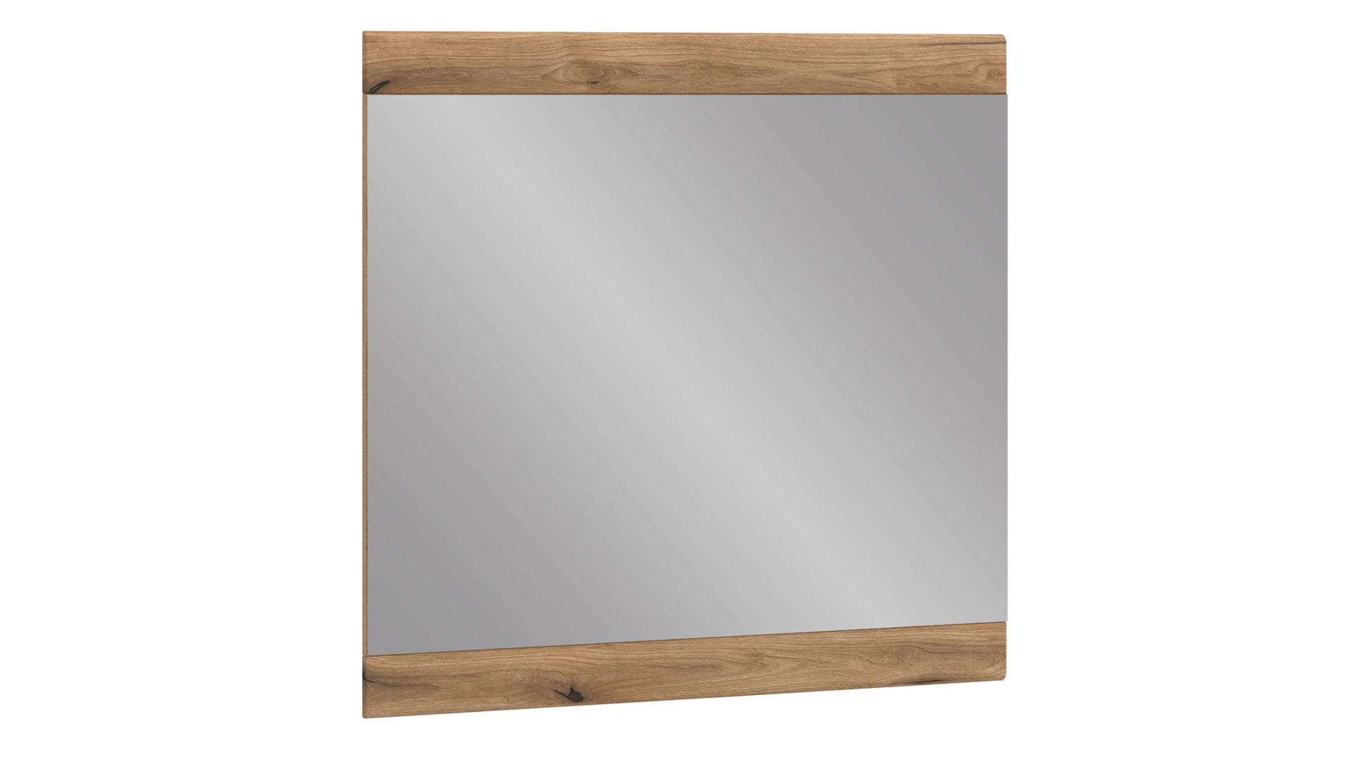 Wandspiegel Wojcik aus Holz in Eiche Hell Garderobenprogramm Delamar - Spiegel Coast Evoke Eiche - ca. 88 x 87 cm