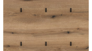Wandgarderobe Wojcik aus Holz in Eiche Hell Garderobenprogramm Delamar - Garderobenpaneel Coast Evoke Eiche & Schwarz - ca. 88 x 87 cm