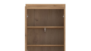 Garderobenschrank Wojcik aus Holz in Eiche Hell Garderobenprogramm Delamar - Garderobenschrank Coast Evoke Eiche & Schwarz - Höhe ca. 198 cm