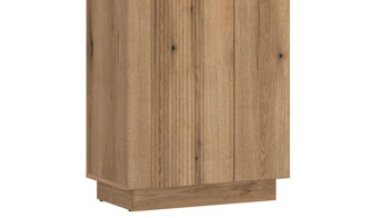 Garderobenschrank Wojcik aus Holz in Eiche Hell Garderobenprogramm Delamar - Garderobenschrank Coast Evoke Eiche & Schwarz - Höhe ca. 198 cm