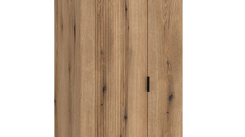 Garderobenschrank Wojcik aus Holz in Eiche Hell Garderobenprogramm Delamar - Garderobenschrank Coast Evoke Eiche & Schwarz - Höhe ca. 198 cm