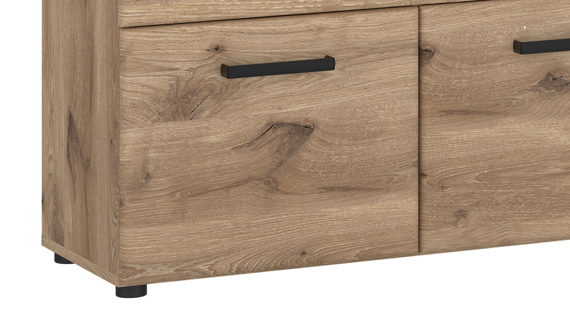 Garderobenbank Wojcik aus Holz in Eiche Hell Garderobenprogramm Grano - Garderobenbank Viking Eiche & Schwarz - ca. 93 x 47 cm