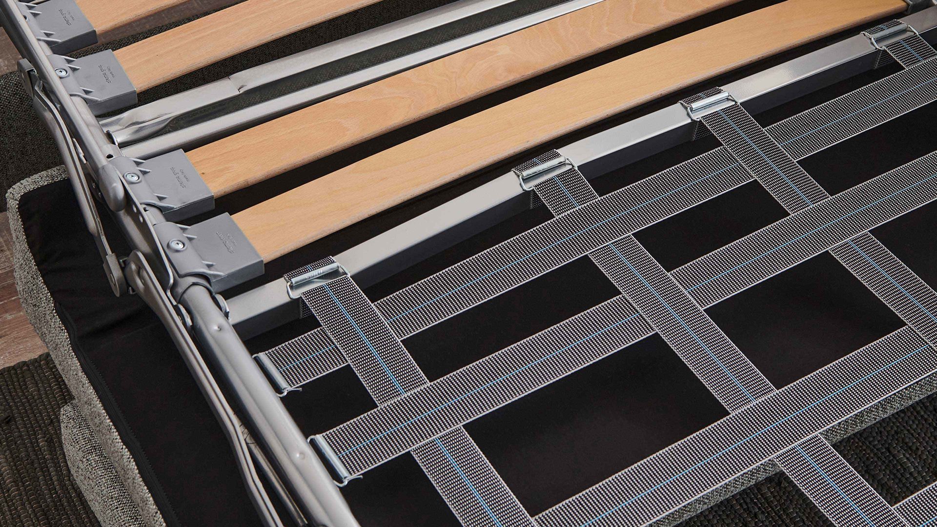 Schlafsofa Bali aus Stoff in Grün Schlafsofa Grande grüner Bezug 2505 & Holzfüße - Breite ca. 229 cm