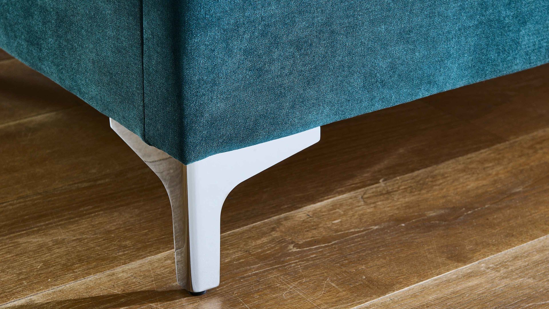 Schlafsofa Nehl aus Stoff in Blau Schlafsofa Greta smaragdfarbener Bezug Austin - Liegefläche ca. 80 x 200 cm