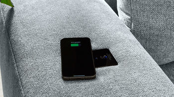 Ecksofa Job aus Stoff in Grau Funktions-Ecksofa Luciano mittelgrauer Strukturstoff 430.09 – Stellfläche ca. 282 x 204 cm