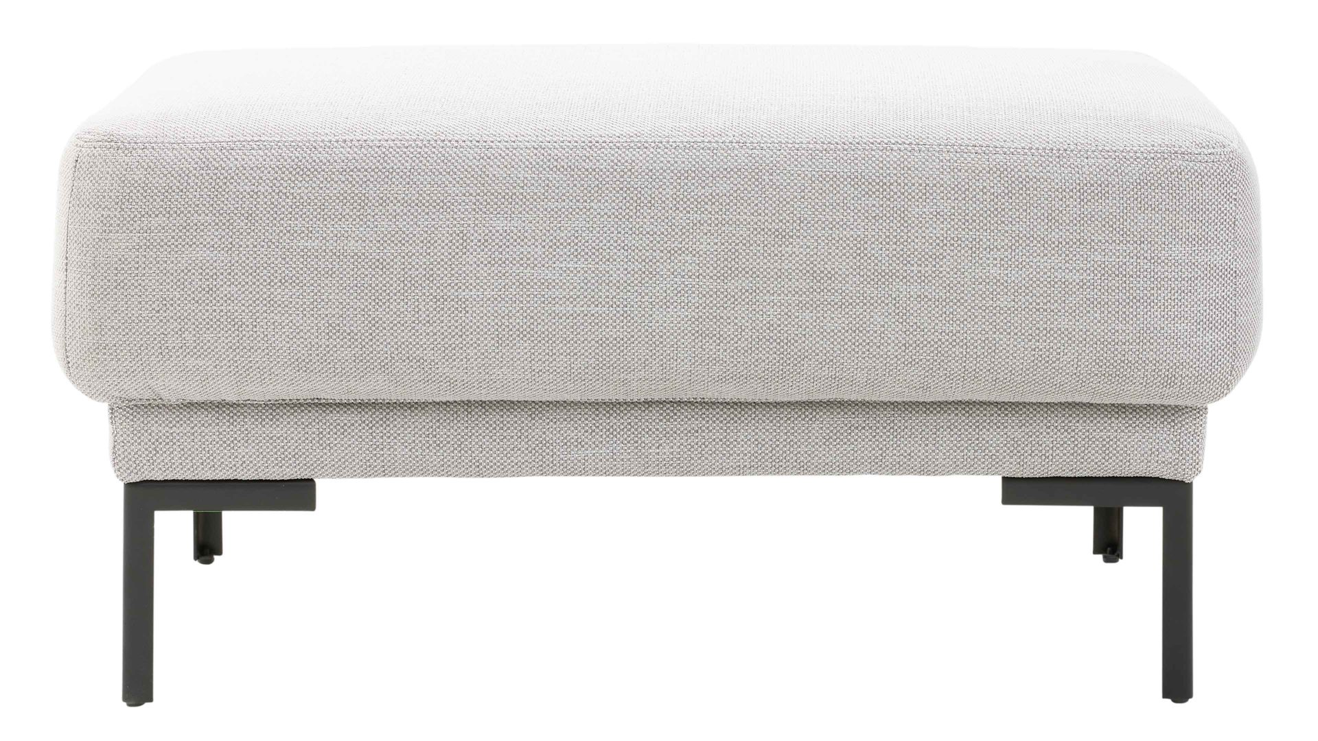 Polsterhocker Interliving aus Stoff in Hellgrau Interliving Sofa Serie 4251 – Polsterhocker platinfarbener Stoffbezug Vaneo 7 & Metallfüße 4.26 – ca. 95 x 65 cm