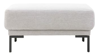 Polsterhocker Interliving aus Stoff in Hellgrau Interliving Sofa Serie 4251 – Polsterhocker 30005 platinfarbener Stoffbezug Vaneo 7 & Metallfüße 4.26 – ca. 95 x 65 cm