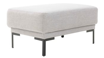 Polsterhocker Interliving aus Stoff in Hellgrau Interliving Sofa Serie 4251 – Polsterhocker 30005 platinfarbener Stoffbezug Vaneo 7 & Metallfüße 4.26 – ca. 95 x 65 cm