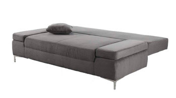 Schlafsofa Job aus Stoff in Grau Schlafsofa Jano grauer Cordbezug 426.09 & chromfarbene Metallfüße – Breite ca. 202 cm