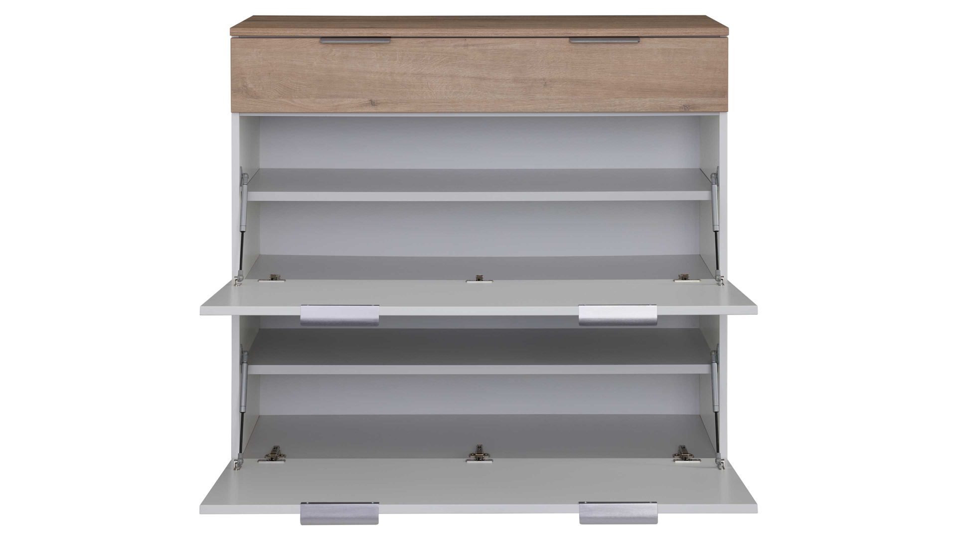 Garderoben-Set Interliving aus Holz in Weiß Interliving Garderobe Serie 6012 - Garderoben-Set 01 weißer Mattlack & Steineiche - dreiteilig