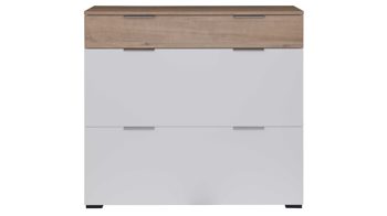 Garderoben-Set Interliving aus Holz in Weiß Interliving Garderobe Serie 6012 - Garderoben-Set weißer Mattlack & Steineiche - dreiteilig