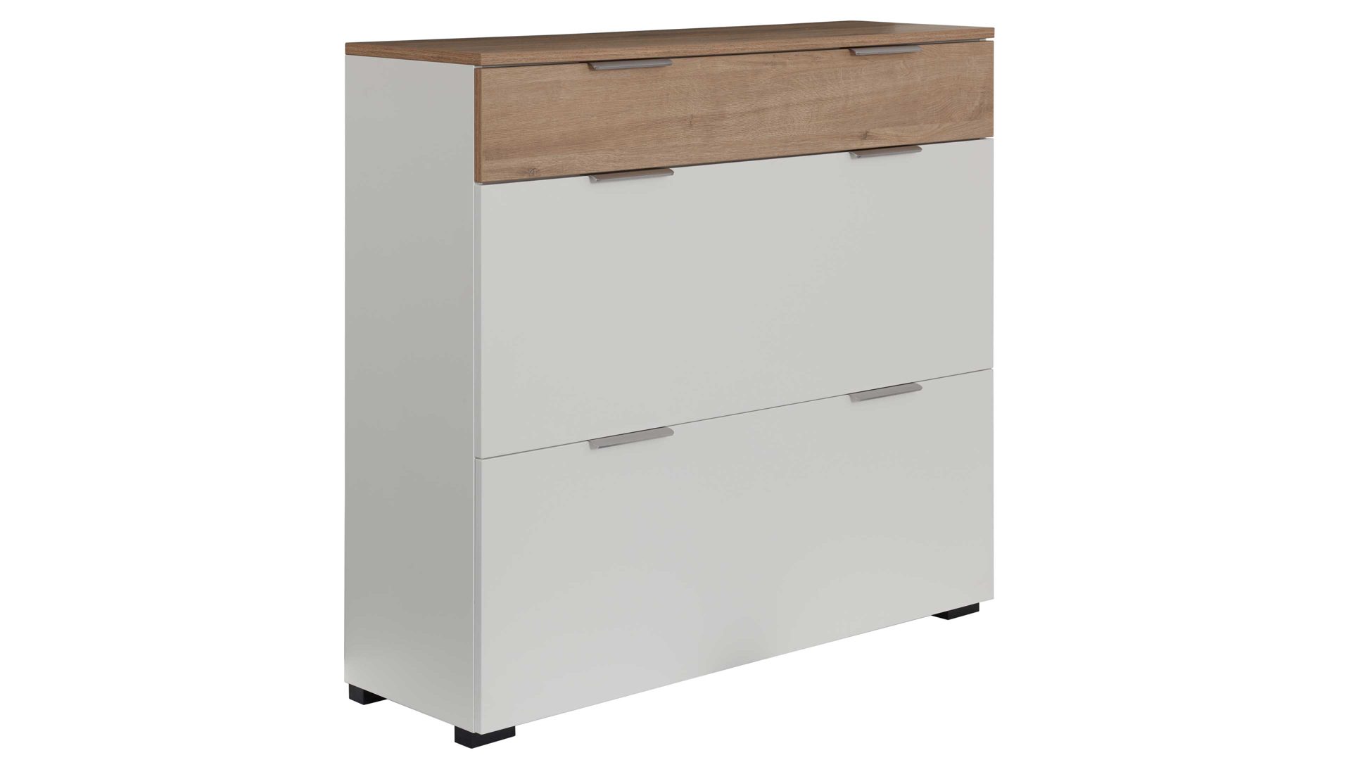 Garderoben-Set Interliving aus Holz in Weiß Interliving Garderobe Serie 6012 - Garderoben-Set weißer Mattlack & Steineiche - dreiteilig