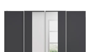 Kleiderschrank Rauch aus Holz in Grau rauch ORANGE Schwebetürenschrank Altera Grau Metallic & Alu - vier Türen, Breite ca. 226 cm