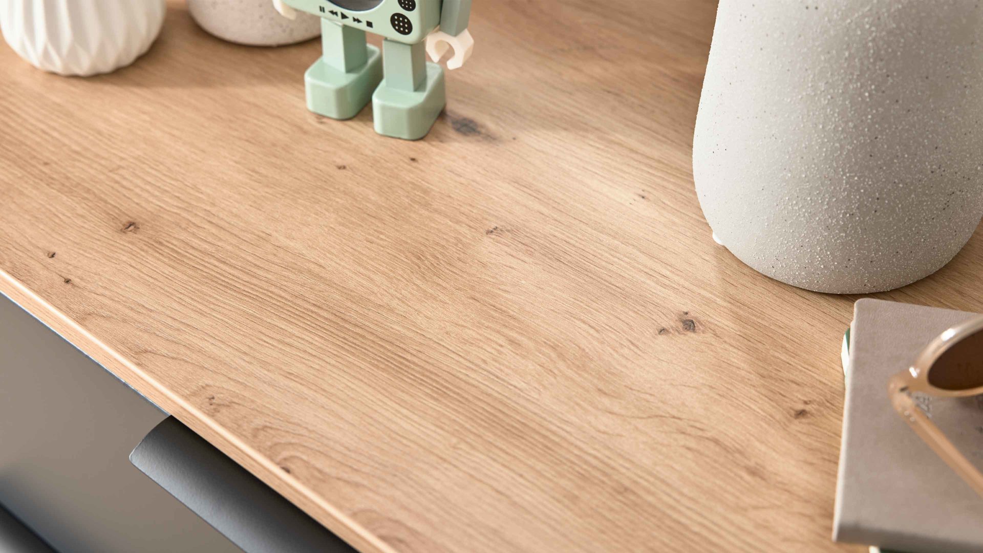 Garderoben-Set Interliving aus Holz in Anthrazit Interliving Garderobe Serie 6012 - Garderobenmöbel-Set anthrazitfarbener Mattlack & Asteiche