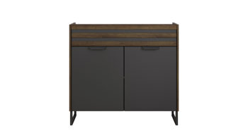 Kommode Rauch aus Holz in Grau rauch ORANGE Kommode Barea Grau-Metallic & Atlantic Oak - ca. 96 x 87 cm