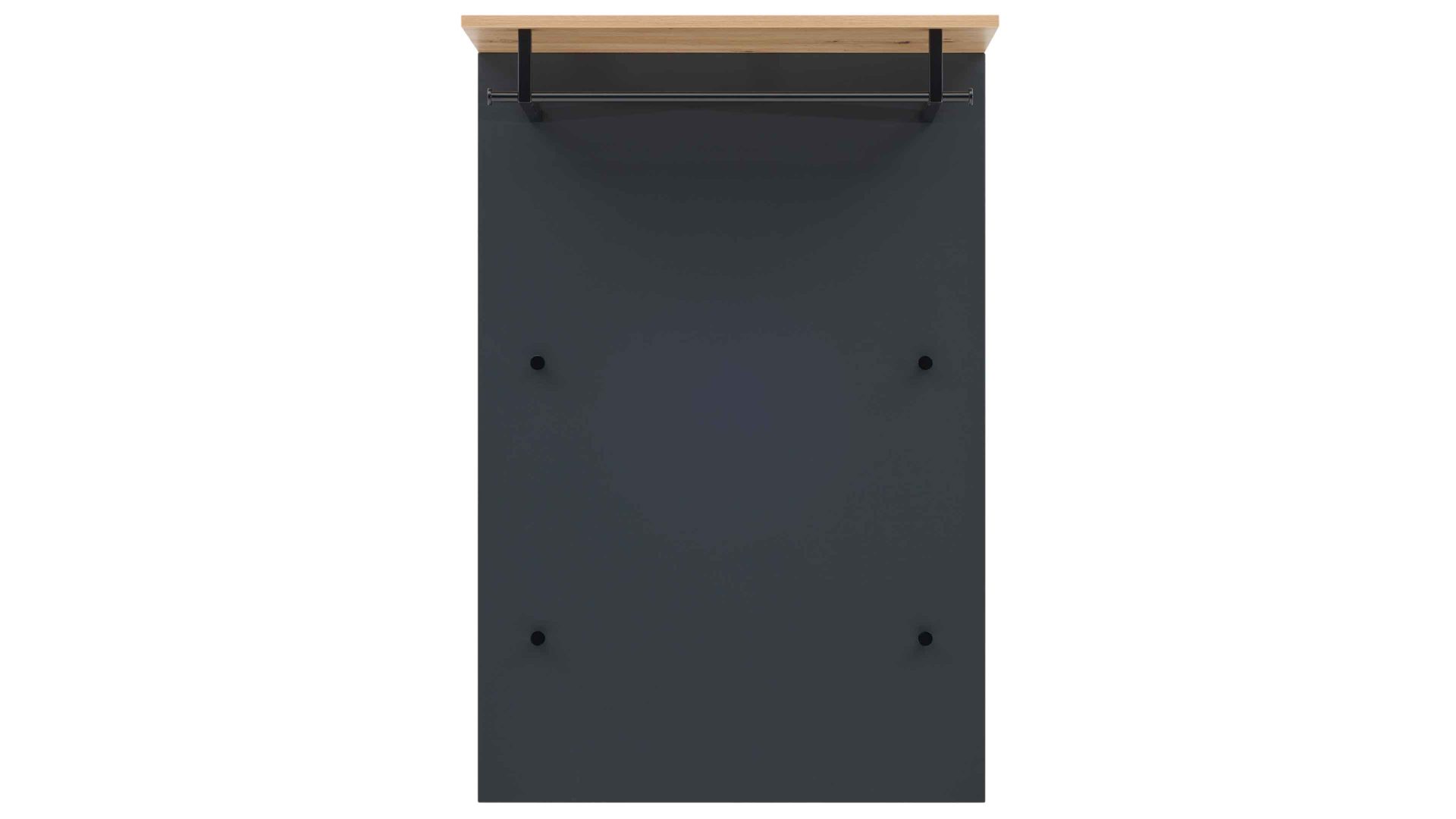 Wandgarderobe Interliving aus Holz in Anthrazit Interliving Garderobe Serie 6012 - Wandgarderobe INL-820 anthrazitfarbener Mattlack & Asteiche - ca. 80 x 120 cm