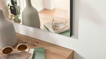 Wandspiegel Interliving aus Spiegel in Transparent Interliving Garderobe Serie 6012 - Spiegel INL-700 anthrazitfarbener Mattlack - ca. 80 x 82 cm