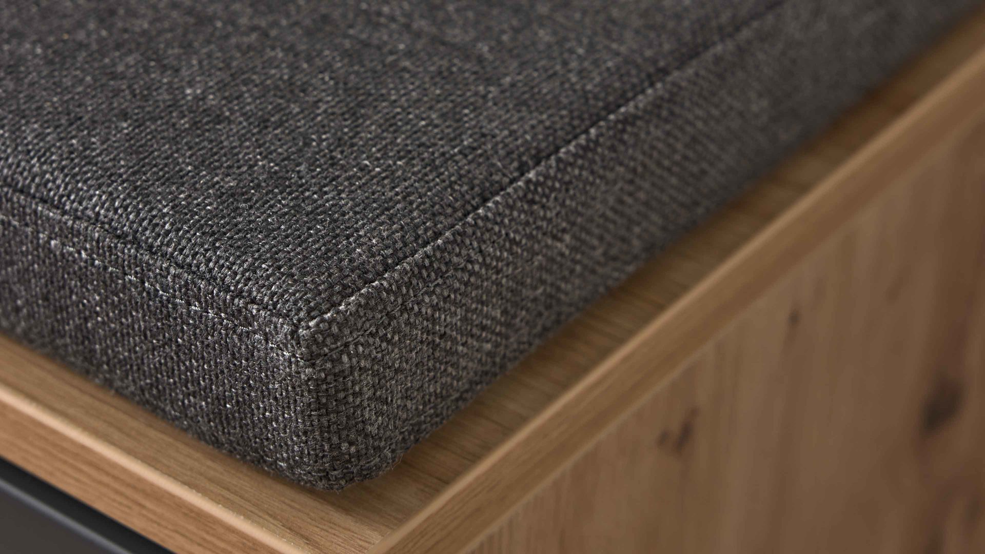 Sitzkissen Interliving aus Stoff in Anthrazit Interliving Garderobe Serie 6012 - Sitzkissen INL-560 silber-anthrazitfarbener Bezug - Länge ca. 80 cm