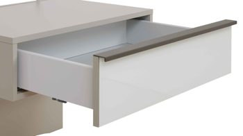 Komplettzimmer Interliving aus Holz in Hellgrau Interliving Schlafzimmer Serie 1032 – Komplettzimmer Kieselgrau & Weiß - vierteilig, Liegefläche ca. 180 x 200 cm