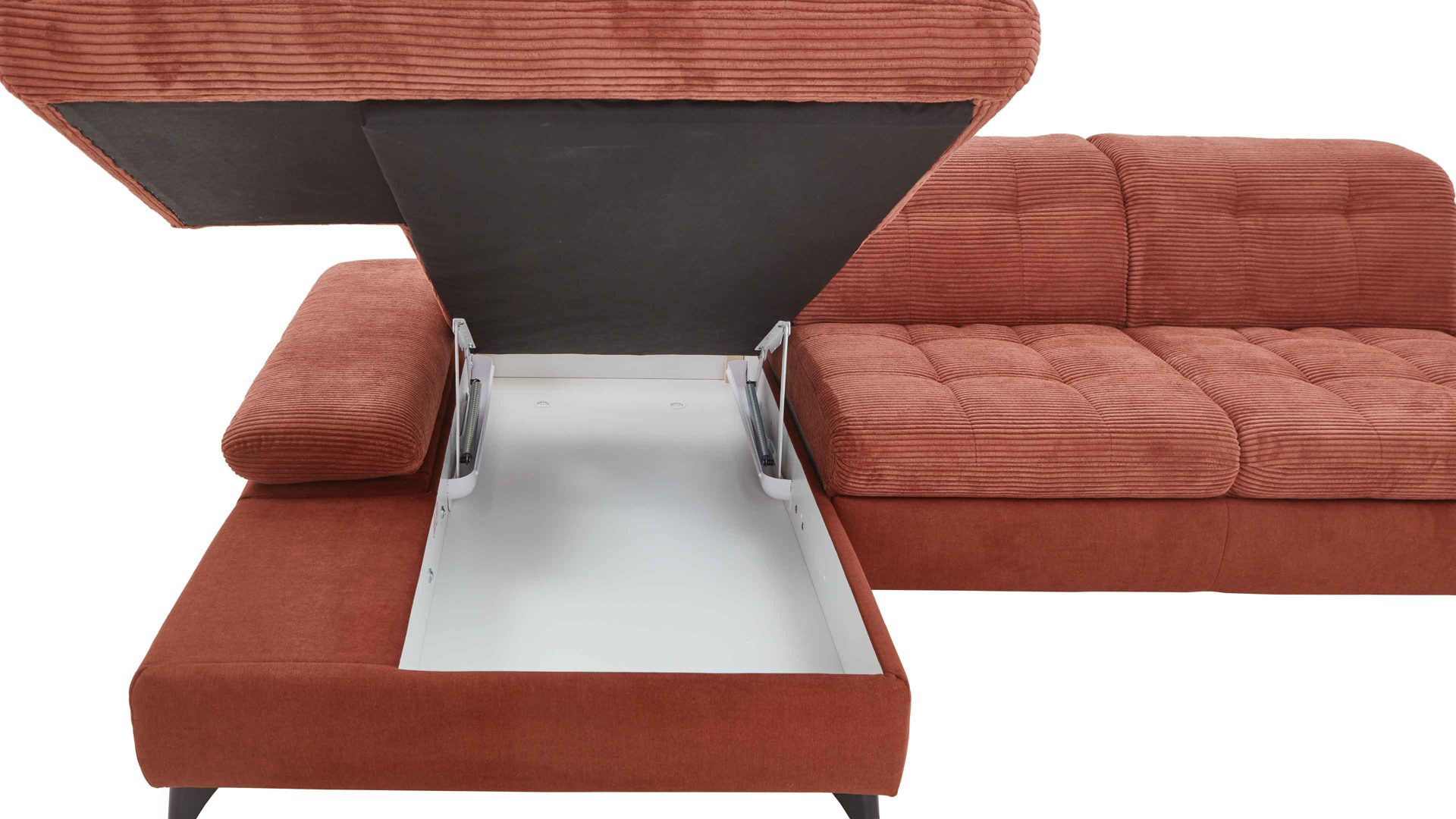 Funktion KAWOO aus Metall in Transparent KAWOO Polstermöbel Santa Rosa - Bettkastenfunktion für Longchairs