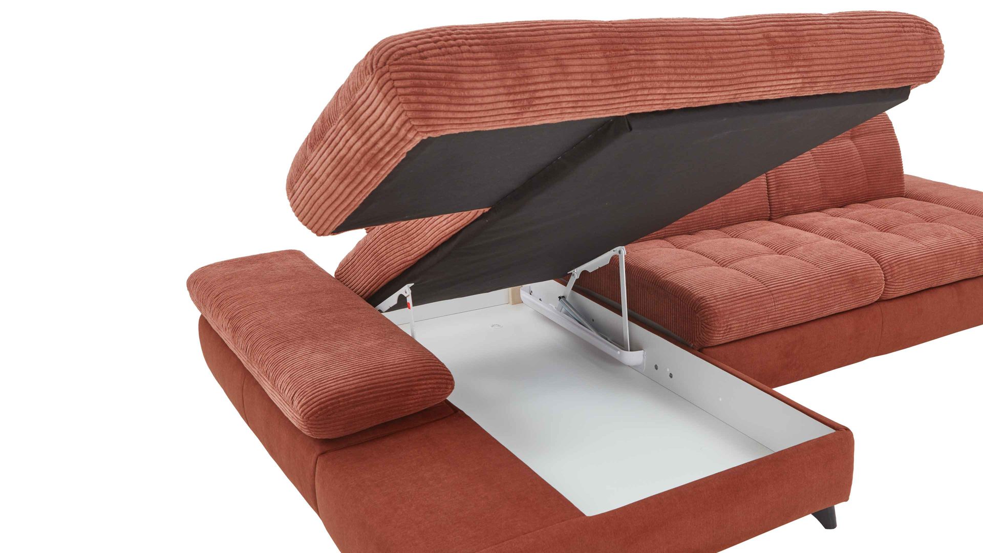 Funktion KAWOO aus Metall in Transparent KAWOO Polstermöbel Santa Rosa - Bettkastenfunktion für Longchairs