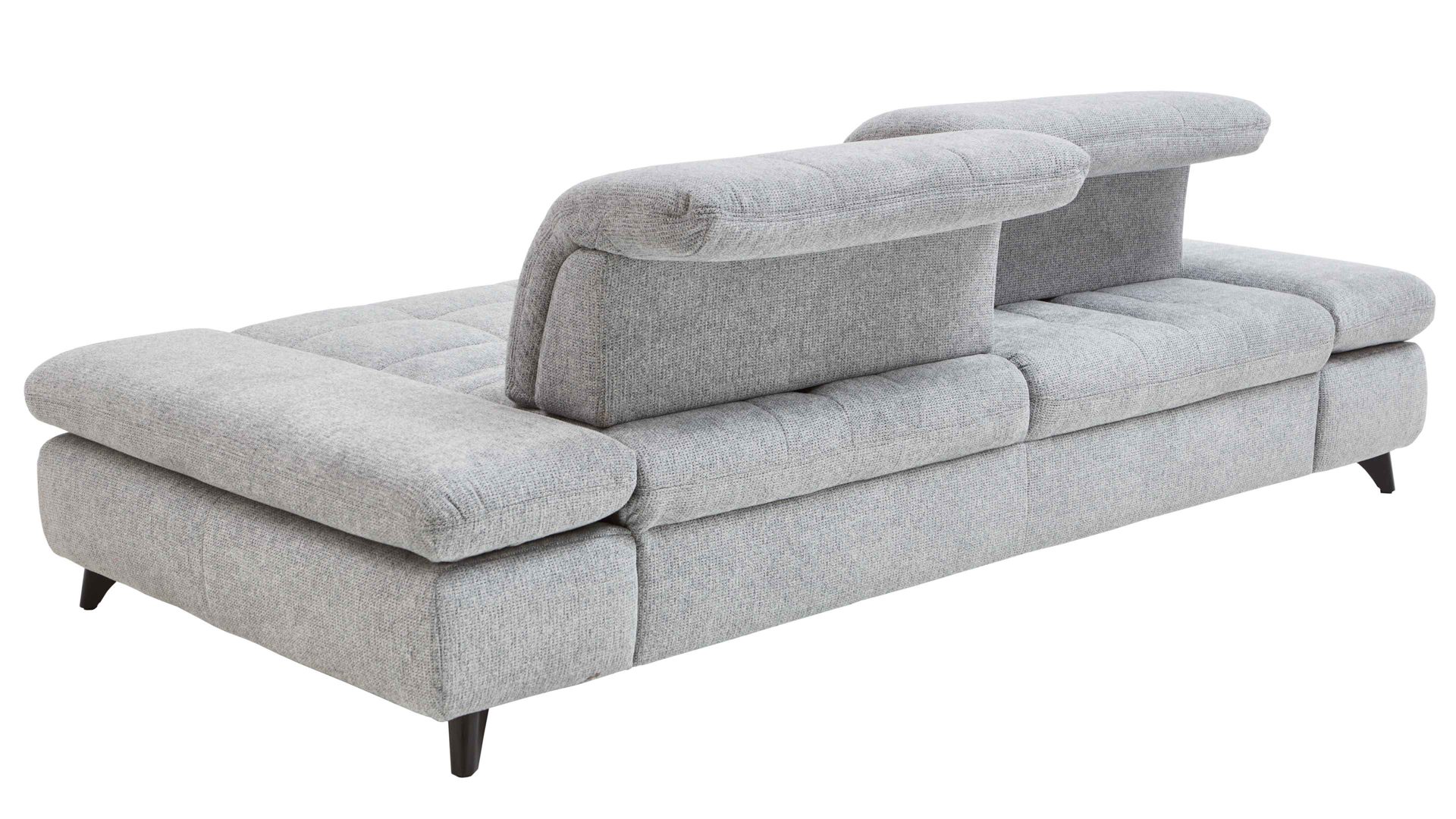 Dreisitzer KAWOO aus Stoff in Hellgrau KAWOO Polstermöbel Santa Rosa - Dreisitzer stahlfarben meliertes Flachgewebe Orlean - Länge ca. 249 cm