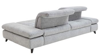 Dreisitzer KAWOO aus Stoff in Hellgrau KAWOO Polstermöbel Santa Rosa - Dreisitzer stahlfarben meliertes Flachgewebe Orlean - Länge ca. 249 cm