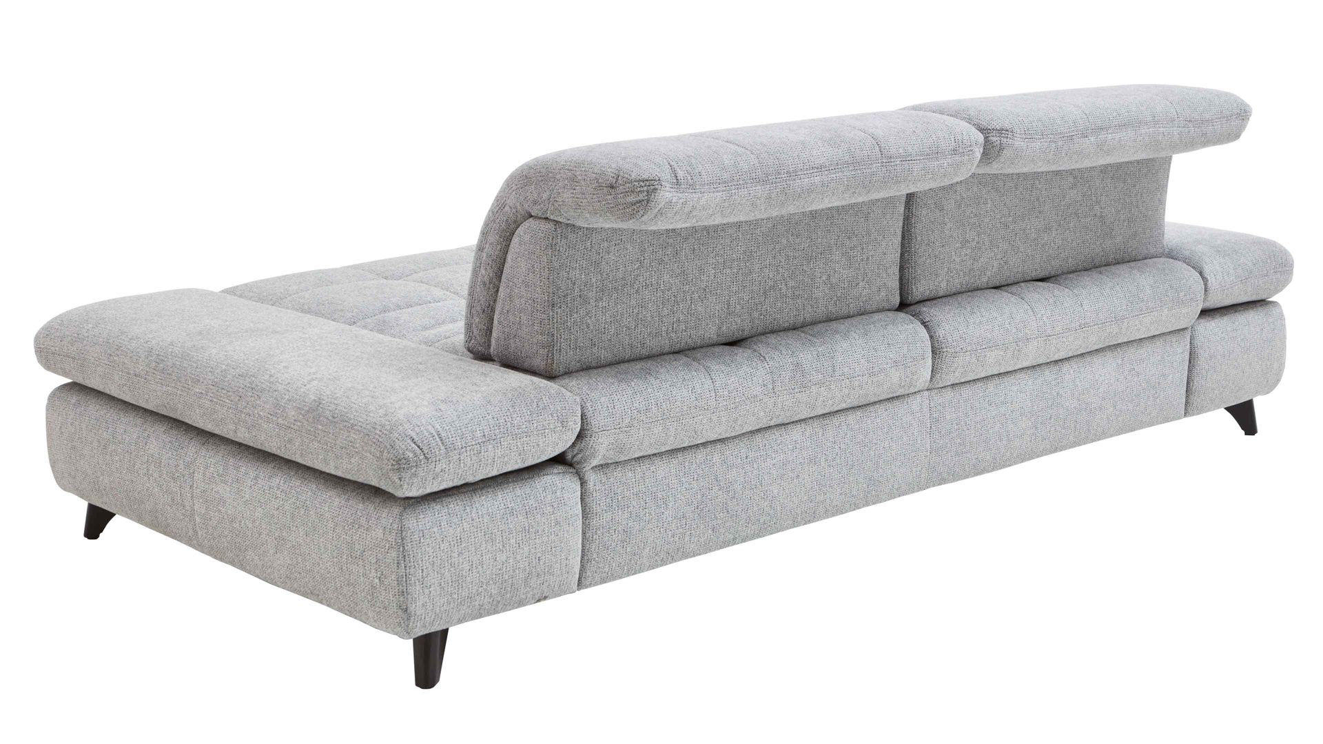 Dreisitzer KAWOO aus Stoff in Hellgrau KAWOO Polstermöbel Santa Rosa - Dreisitzer stahlfarben meliertes Flachgewebe Orlean - Länge ca. 249 cm