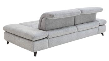 Dreisitzer KAWOO aus Stoff in Hellgrau KAWOO Polstermöbel Santa Rosa - Dreisitzer stahlfarben meliertes Flachgewebe Orlean - Länge ca. 249 cm