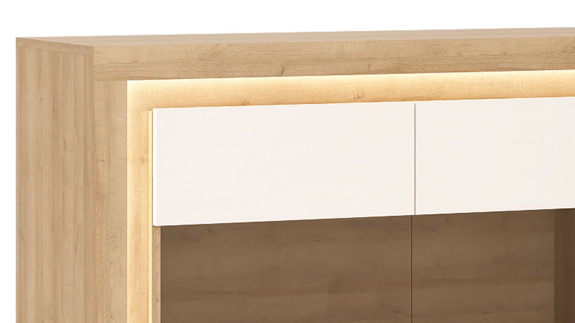 Sideboard Wojcik aus Holz in Weiß Wohnprogramm Lyon - Sideboard Weiß & Riviera Eiche - dreitürig, Breite ca. 158 cm