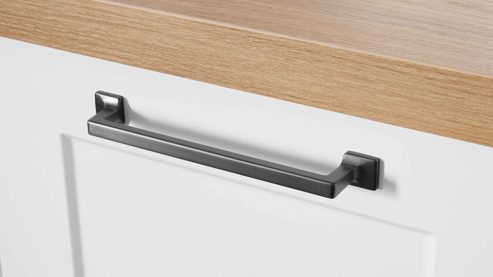 Einbauküche WERT KÜCHE® aus Holz in Weiß WERT KÜCHE® Vida mit Constructa Einbaugeräten Satinweiß & Asteiche - Stellfläche ca. 457 x 300 cm