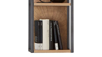 Wandregal Ideal möbel aus Holz in Holzfarben Wohnprogramm Flora - Wandregal Alteiche Bianco – zwei Böden, ca. 30 x 103 cm cm