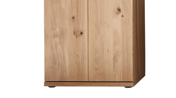 Wohnwand Ideal möbel aus Holz in Holzfarben Wohnprogramm Flora - Wohnwand Alteiche Bianco – vierteilig, Breite ca. 326 cm