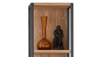 Wandregal Ideal möbel aus Holz in Holzfarben Wohnprogramm Flora - Wandregal Alteiche Bianco – zwei Böden, ca. 30 x 103 cm cm