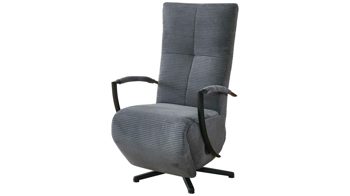 Relaxsessel KAWOO aus Stoff in Grau KAWOO Polsterprogramm Dover Plus - Relaxsessel grauer Breitcord Lincoln & schwarzer Sternfuß