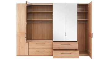 Kleiderschrank Wiemann | oeseder aus Holz in Holzfarben WIEMANN Modena Plus - Funktions-Kleiderschrank teilmassive Erle - sechs Türen, vier Schubladen, Breite ca. 300 cm