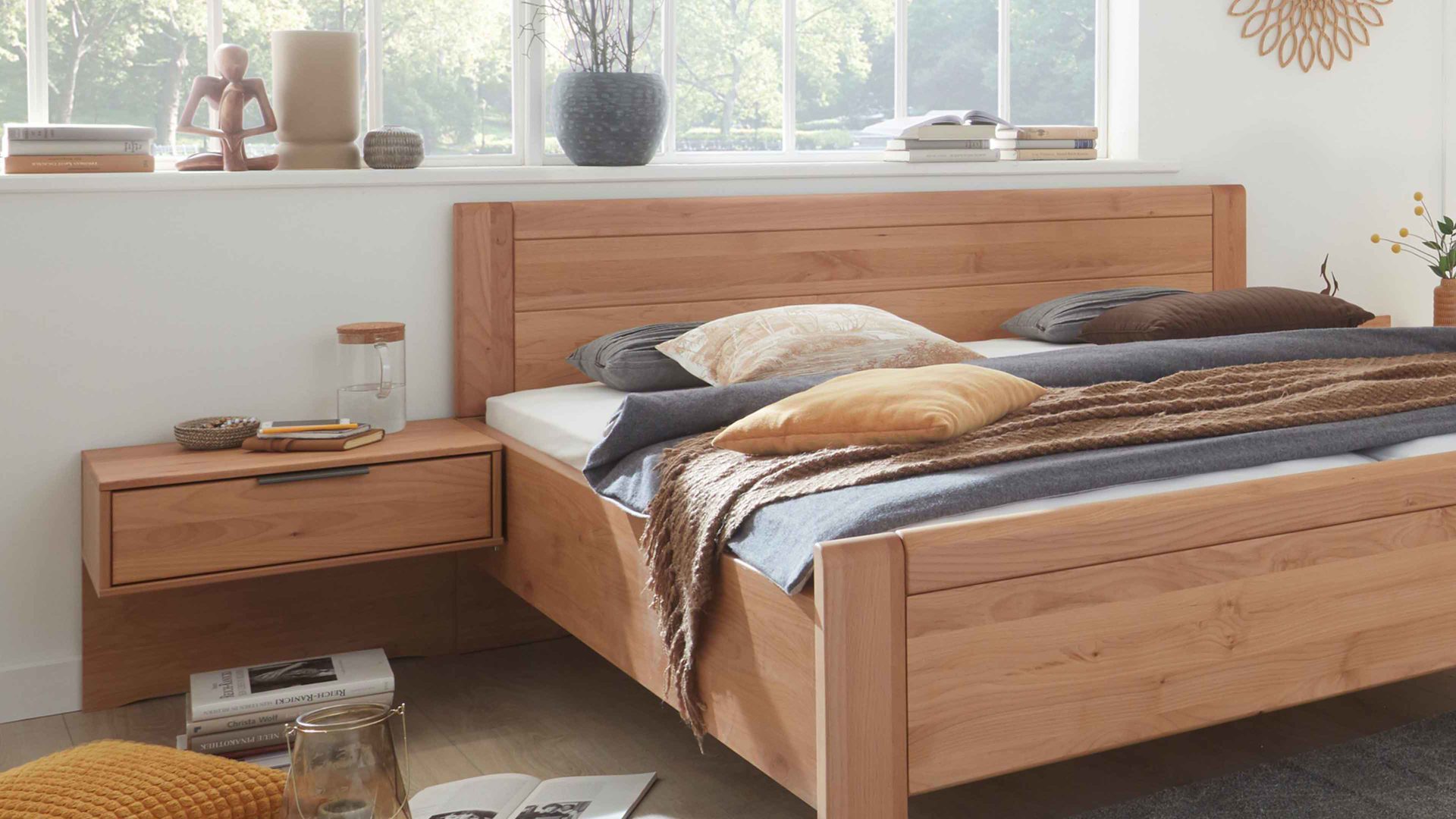 Nachtkommode Wiemann | oeseder aus Holz in Holzfarben WIEMANN Modena Plus - Hänge-Nachtkonsolen-Set teilmassive Erle - zweiteilig, Breite ca. 60 cm