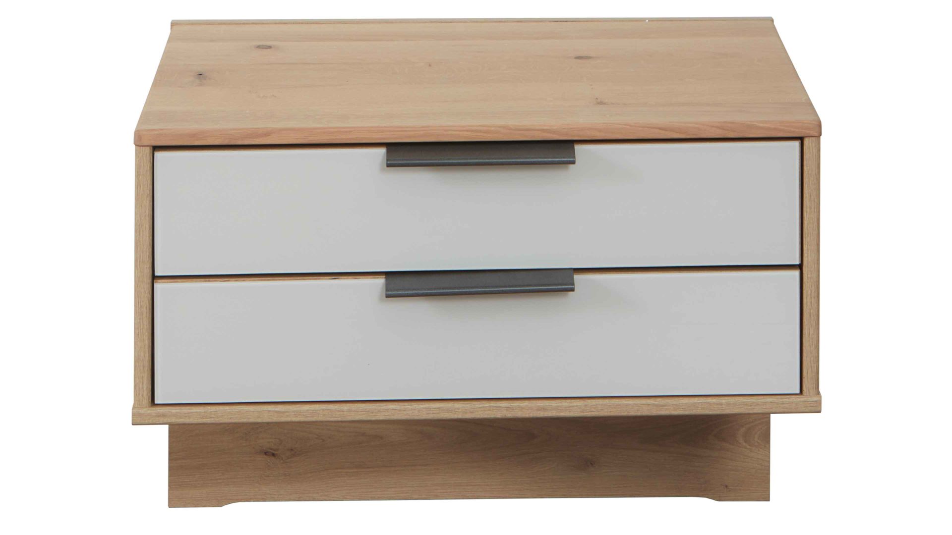 Nachtkommode Wiemann | oeseder aus Holz in Weiß WIEMANN Modena Plus - Hänge-Nachtkonsolen-Set Champagner & Eiche bianco - zweiteilig, Breite ca. 60 cm