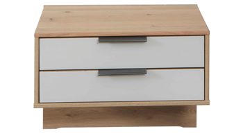 Nachtkommode Wiemann | oeseder aus Holz in Weiß WIEMANN Modena Plus - Hänge-Nachtkonsolen-Set Champagner & Eiche bianco - zweiteilig, Breite ca. 60 cm