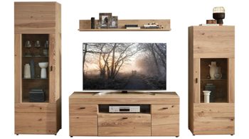 Wohnwand Wohn-concept aus Holz in Holzfarben Wohnmöbel Serie Malaga - Wohnwand Altesche - vierteilig, Breite ca. 305 cm