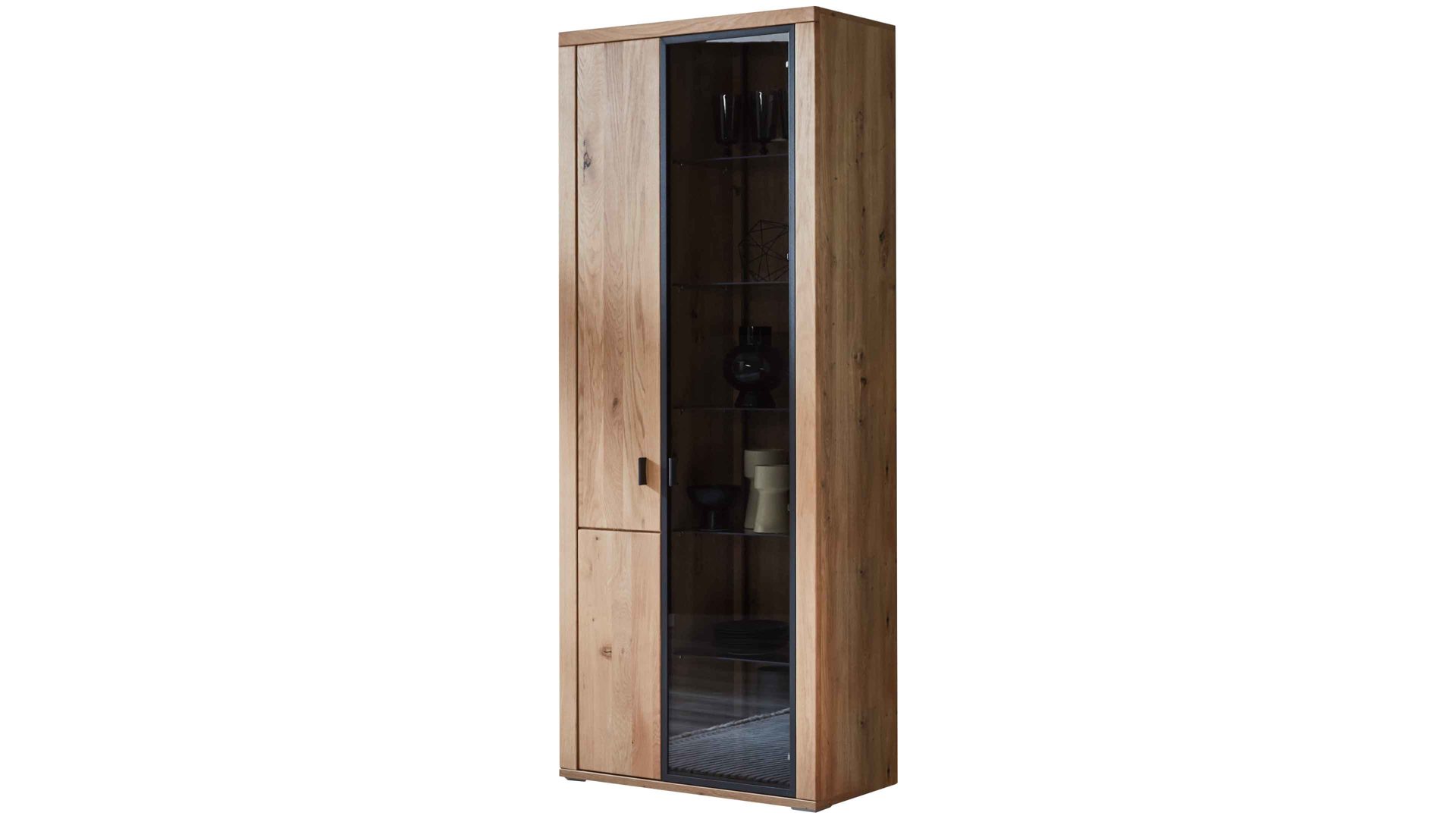 Vitrine PARTNERRING COLLECTION aus Holz in Holzfarben PARTNERRING COLLECTION Wohnprogramm Malaga - Vitrine Eiche Artisan - zwei Türen, Breite ca. 88 cm