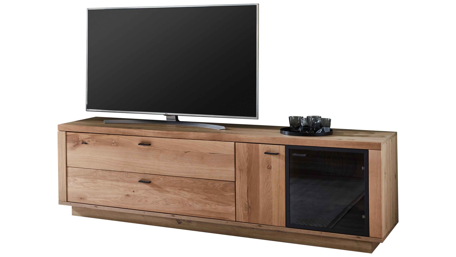 Lowboard PARTNERRING COLLECTION aus Holz in Holzfarben PARTNERRING COLLECTION Wohnprogramm Malaga - Lowboard Eiche Artisan - zwei Türen, zwei Schubladen, Länge ca. 205 cm