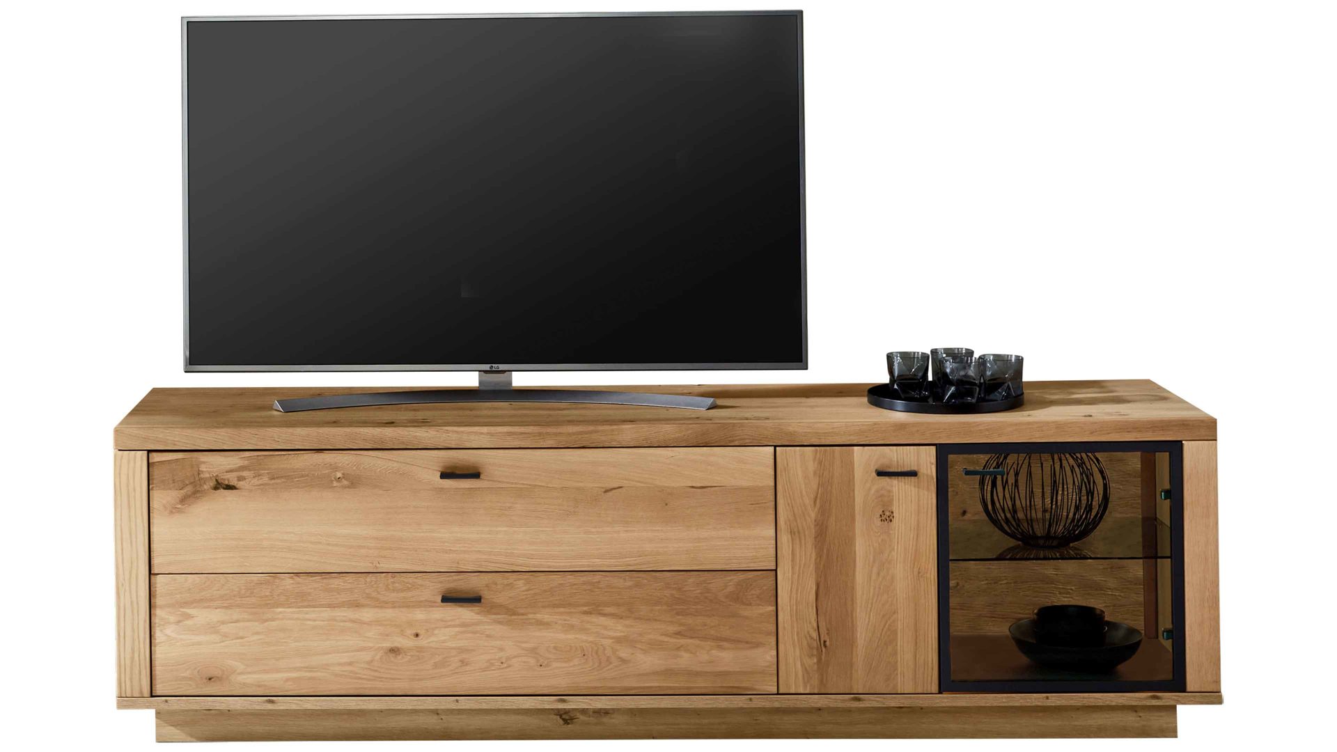 Lowboard PARTNERRING COLLECTION aus Holz in Holzfarben PARTNERRING COLLECTION Wohnprogramm Malaga - Lowboard Eiche Artisan - zwei Türen, zwei Schubladen, Länge ca. 205 cm