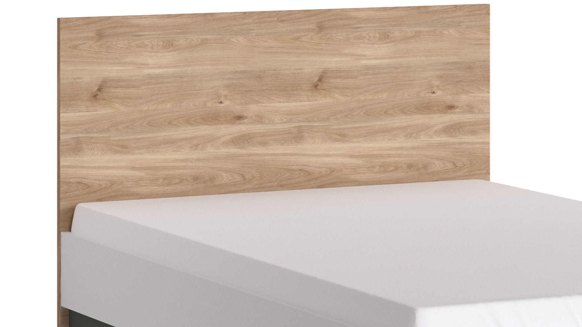 Bettgestell Wojcik aus Holz in Holzfarben Jugendprogramm Twenty - Bettgestell Weiß & Graphit & Honig Castello Eiche - Liegefläche ca. 120 x 200 cm