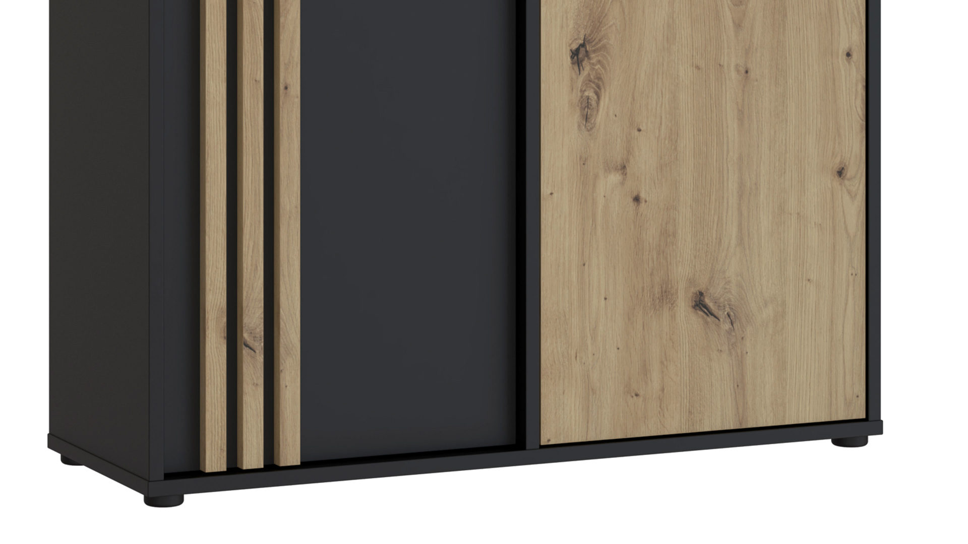 Kommode Forte® aus Holz in Schwarz Kommodenprogramm Cardigan Schwarz & Artisan Eiche – ca. 96 x 82 cm