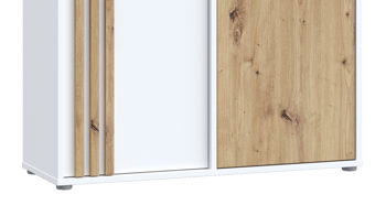 Kommode Forte® aus Holz in Weiß Kommodenprogramm Cardigan Weiß & Artisan Eiche – ca. 96 x 82 cm