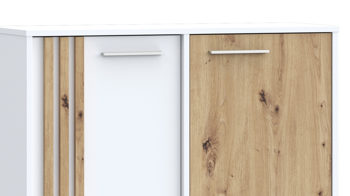 Kommode Forte® aus Holz in Weiß Kommodenprogramm Cardigan Weiß & Artisan Eiche – ca. 96 x 82 cm