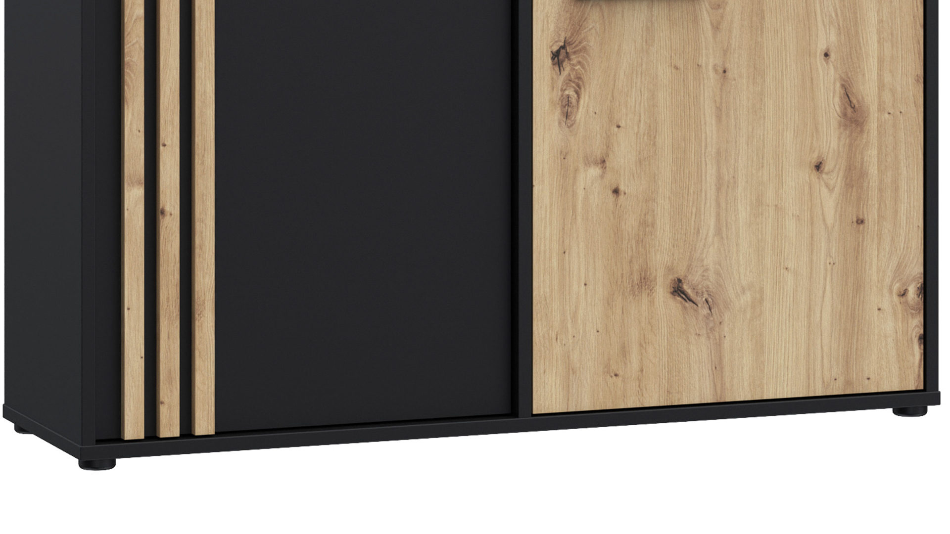 Kommode Forte® aus Holz in Schwarz Kommodenprogramm Cardigan Schwarz & Artisan Eiche – ca. 116 x 82 cm